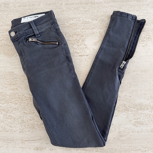Rag & Bone Gray Zipper Skinny Jeans sz 25 - Picture 3 of 4